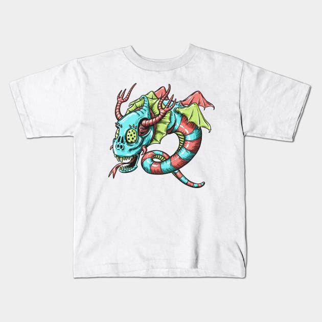 Bat Dragon Kids T-Shirt by JORDYGRAPH